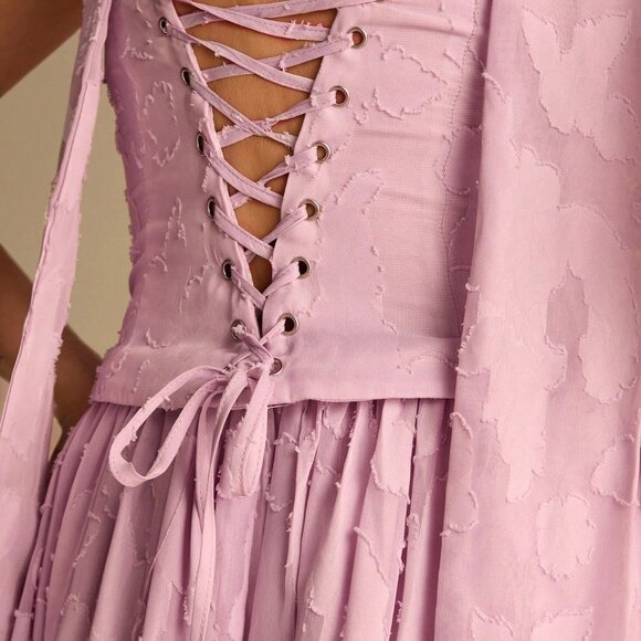 Purple Elegant Women's Princess Dress - Picture 4 of 7